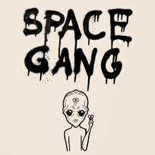 Lade das Bild in den Galerie-Viewer, "Space Gang" backprint shirt (Siebdruck)